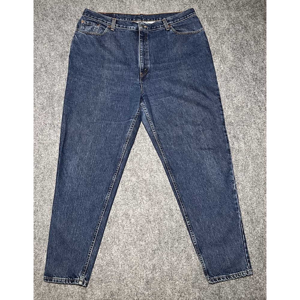 VTG Levis 550 Jeans Womens 22W Relaxed Fit Tapered Leg Made USA 99' Dark Wash‎